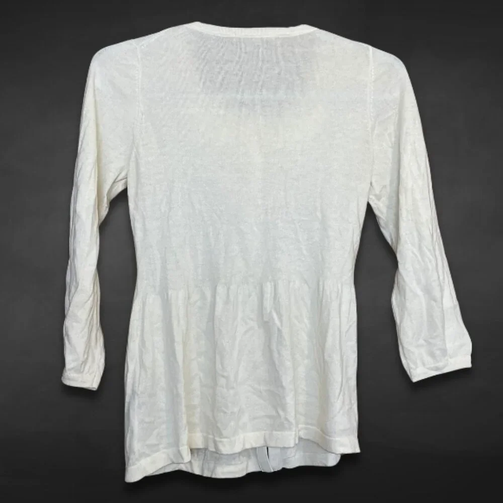 Boden Blouse Button-Front Closure‎ Decorative Accents Lightweight Fabric White 4 - Picture 2 of 7